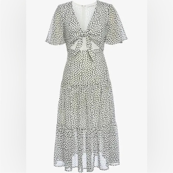 Lani the Label Hazel Tiered Polka Dot Maxi Dress Knotted Tie Vacation Beach - Picture 1 of 12